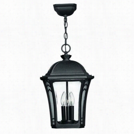 Hinkley Lighting 13 32mb-led Wabash Single Light Down Lighting Outdoor Hanging Lantern/pendant In Museum Black