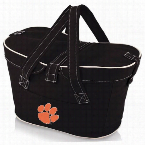 Picnic Time 599-00-179-104-0 Mercado Clemson Seminary Of Learning  Tigers Digital Print Basket In Black