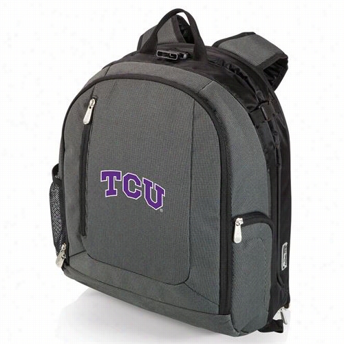 Picnic Time 730-00-679-844-0 Pt Navigator Texas Christain University Digital Print Coolr Backpack In Dark Grey/black