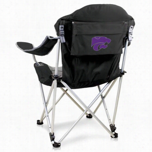 Picnic Time 803-00-175-254-0 Kansas State Seminary Of Learning  Digital Rint Reclining Camp Chair In Back