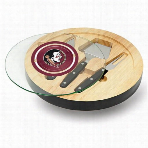 Picnic Time 829-00-179-174-0 Ventana Florida State University Seminoles Digital Print Cheese Board In Black