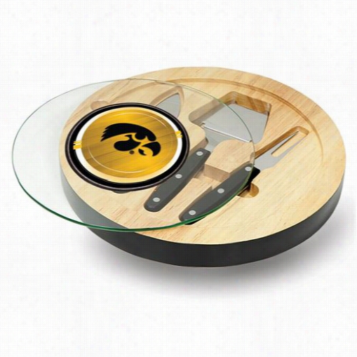 Picnic Time 829-00-179-224-0 Ventana University Of Iowa Hawkeyes Digital Print Cheese Board In Black