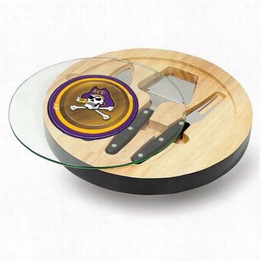 Picnic Time 829-00-179-874-0 Ventana East Carolina Univ. Pirates Digital Print Cheese Board In Black