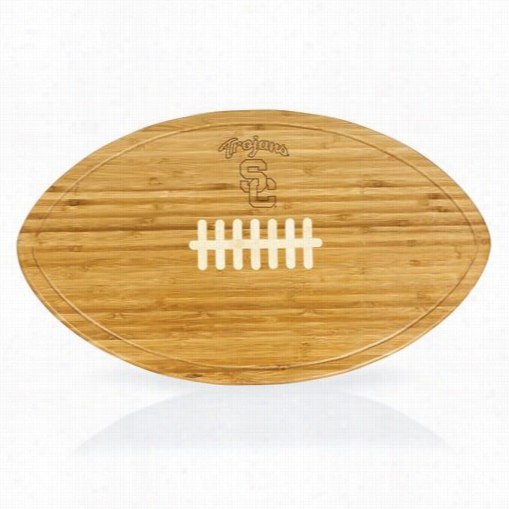 Picnic Time 908-0-505-0390- University Of Southerly California Trojans Kickoff E Ngraved Cutting Board In Natural Wood