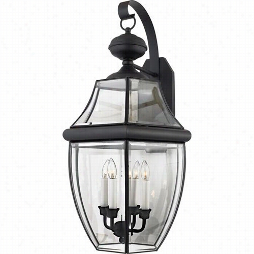 Quoizle Y8339k Newbury 4 Light Exterior Wall Sconce In Mystic Black