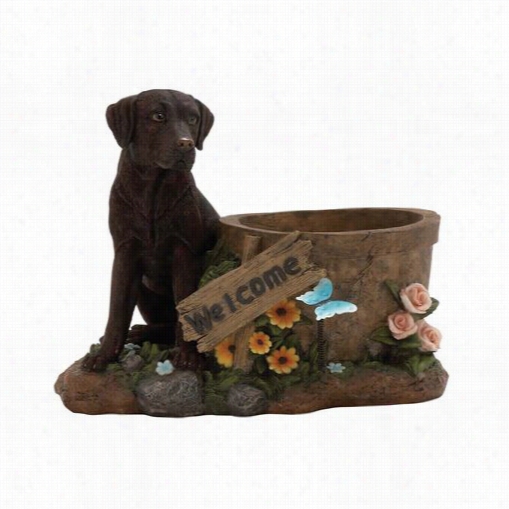 Woodland Imports 20676 Beautiful Polystone Dog Planter