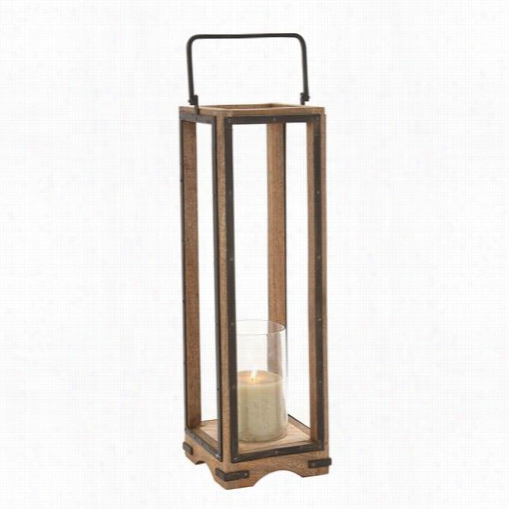 Wood1and Imports 23852 Mesmerizing Stylish Forest Metal Glass Lantern