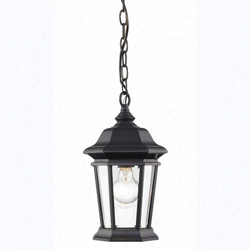 Z-lite 540chm-bk Melbourne 1 Light Outdood Mini Penadnt In Black With Clear Beveled Shade