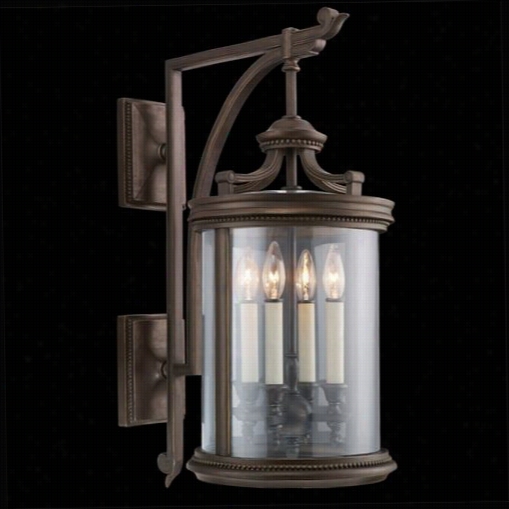 Fine Art Lamps 538481 Louvre 29""h 4 Light Outdoor Wal1 Mount In Fine Bronze