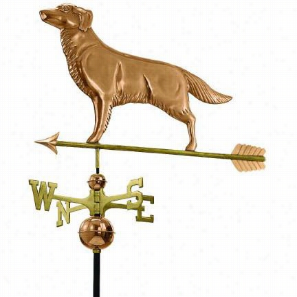 Good Directions 644pa Golden Retri Ever Weathervane In  Polished Copper With Arrow