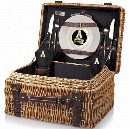 Picnic Time 208-40-179-794-0 Champion Appalachian State Mountaineers Digital Print Basket In Black