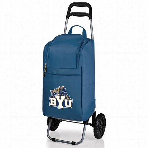 Picnic Time 545-00-138-714-0 Brigham Young University Cougars Digitall Print Cart Cooler In Navy