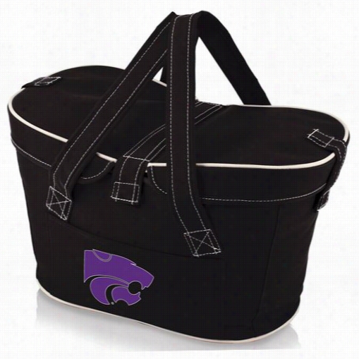 Picnic Time 599-00-179-254-0 Mrcado Kansas State Widlcats Digtial Print Basket In Black