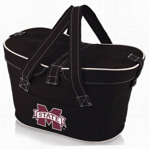 Picnic Time 599-00-179-384-0 Mercado Mississippi  State  Bulldogs Digital Print Basket In Black