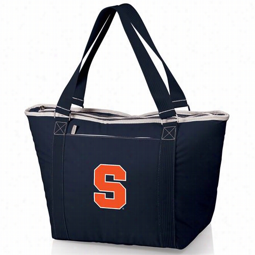 Picnic Time 619-00-18-5444-0 Topanga Syrracuse U Oran Ge Digital Print Cooler Tote In Navy