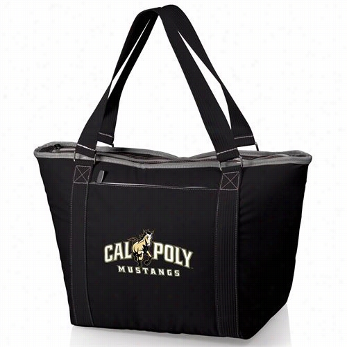 Picnnic Time 619-00-175-904-0 Topanga Cal Poly Mustangs Digital Print Cooler Tote In Blacm