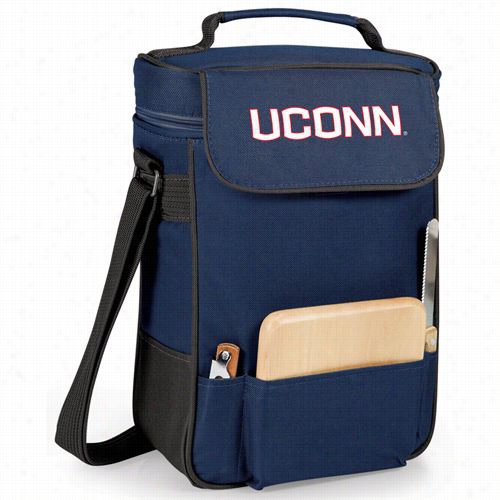 Picnic Time 623-04-138-142-0 Univsrsity Of Connecticut Huskies Embroidered Duet Wine And Cheese Tote In N Avy