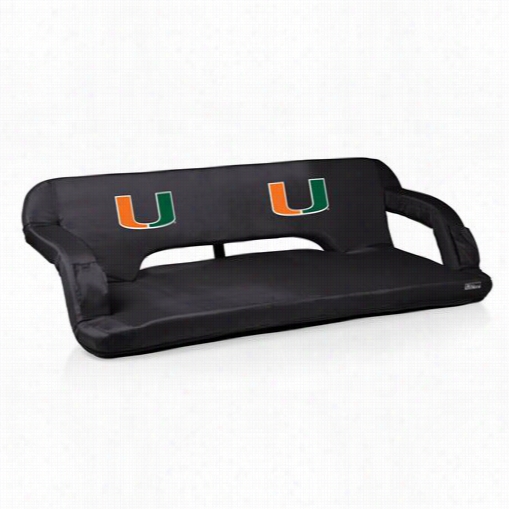 Picnic  Time 628-00-179-324-0 Rrflex University Of Miami Hurricanes Digital Print Travel Couch In Black