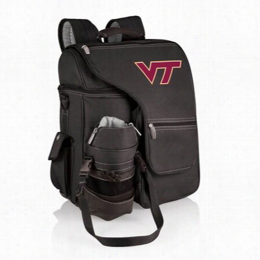 Picnic Tiem 641-00-175-60z-0 Tur Is Mo Virginia Tech Hokies Embroidered Backpack In Black