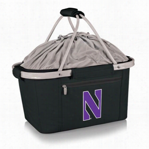 Piccnic Time 645-00-175-434-0 Metro Northwestern Univesrity Wildcats Digital Impress Basket In Black