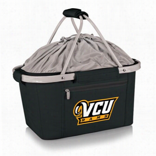 Picnic Time 645-00-175-954-0 Metro Virginia Commonwealth Rams Digital Print Basket Ih Black