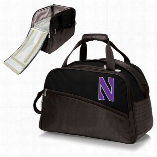 Picnic Time 671-00-175-434-0 Stratus Northwestern University Wildcats Digital Print Duffel Bag In Black