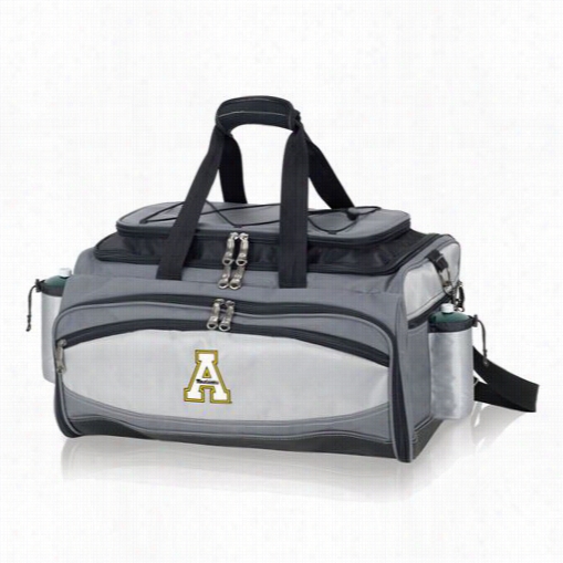 Picnic Time 770-00-175-792-0 Vulcan Appalachian State Mmoungaineers Embroidered Ba Sket And Barbecue  Set In Black