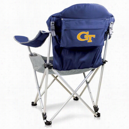 Picnic Period 803-00-138-194-0 Georgia Tech Digital Print Reclining Camp Chair In Navy