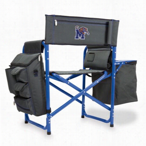 Picnic Time 807-00-639-754 -0  University Of  Memphis Tige Rs Digital Print Fusioon Chair In Darkk Grey/bule