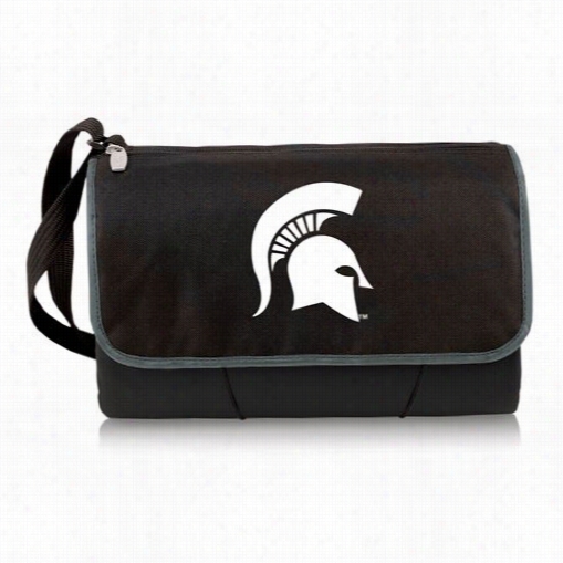 Picnic Time 820-00-1753-54-0 Michigan State Spartans Digital Print Blanket Tote In Dismal