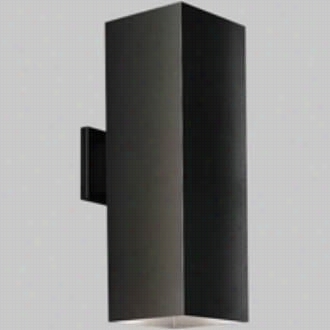 Progress Lighting P5644-31 Aluminum Qsuares 2 Light Up / Down Wall Bracket In Black