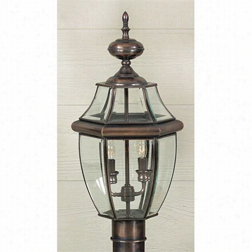 Quoizel Ny9042aac Newbury 2  Light Outdoor  Post Light In Aged Copper