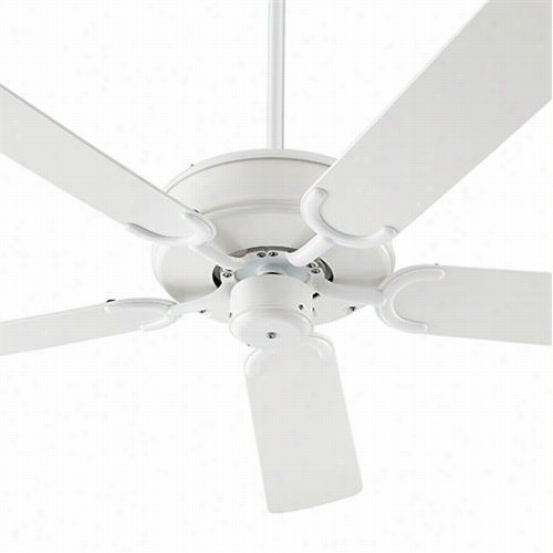 Qhorum International 136525-6 Allure Patio Exterior Ceiling Fan In White - Blades Included