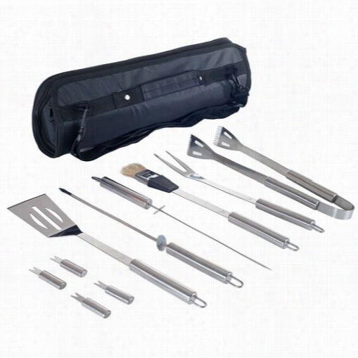 Trademark Home  75-09412 Stalwart 11 Piece Sfainlesss Tee Lbbq Set With Tote Bag