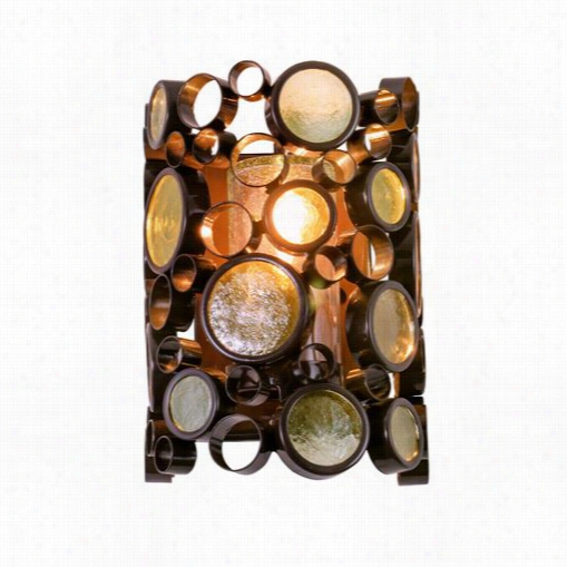 Varaluz 703ks01 Fascination 1 Light Small Outdooor Wall Conce With Gllosssy Bronze With Champagne Glasss