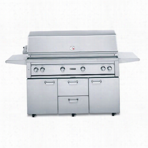 Lynx L54psfr2ng Professional 54"" Natural Gas Fre Estanding Grill With Prosear Brner And Rotisserie