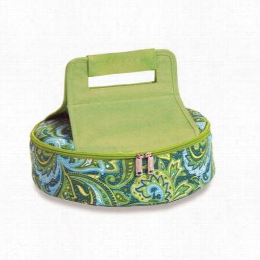 Picnic Plus Psm-72 0gp Cake Carrier In Green Paisley