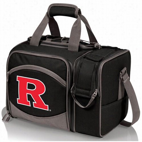 Picnic Timm 508-23-165-084-1 Malibu Rutgers University Scarlet Knights Digital Print Tote In Black