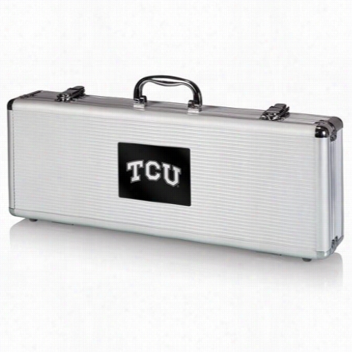 Pinic Time 681-00-179-843-0 Fiero Texas Christian University Horned Frogs Engraved Barbecuee Tools In Black