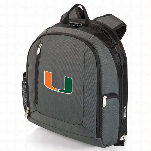 Picnic Time7 30-00-679-324-0 Pt Navigator University Of Miami Digittal Print Cooler Backpack In Dark Grey/black