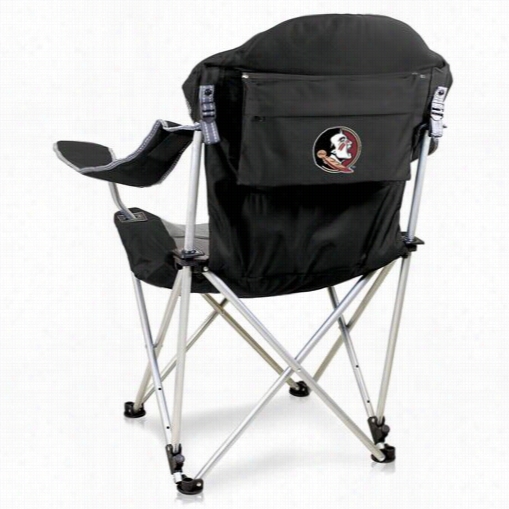 Picnic Time 803-00-175-174-0 Floida State University Digital Print Reclining Camp Chair In Black