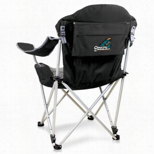 Picinc Tijee 803-00-1 75-734-0 Coastal Carolina Universiy Digital Print Reclining Camp Chair In Black