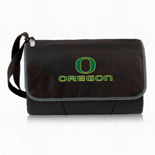 Picnic Time 820-00-175-474-0 Universityo F Oregon Ducks Digital Print Lbanket Tote In B1ack