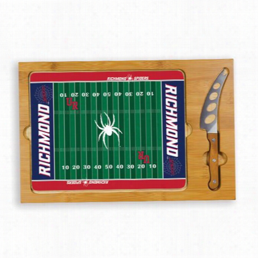 Picnic Life 910-00 -505-724-0 Icon  University Of Richmond Piderrs Digital Print Football Cutting Cheese Tray In Natural Wood