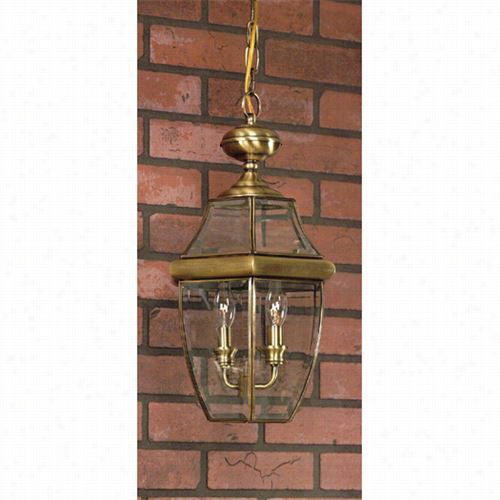 Quoizel Ny117 9a Newbury 3 Light Uo Tdoor Pendant In Antique Brass