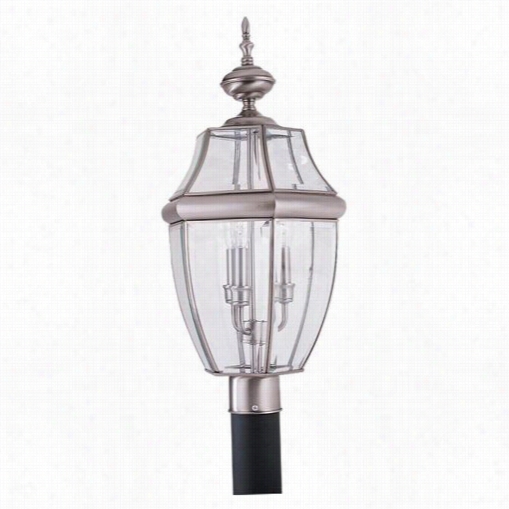 Sea Gull Lighting 839-965 Chesterfield 3 Light Outdoor Post Lantern Antique Brushed Nickel