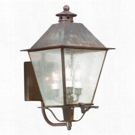 Troy Lighting Bbcd9134 Montgomery 19-1/2""h 3 Light Outdoor Walll Sconce With Seeded Glass