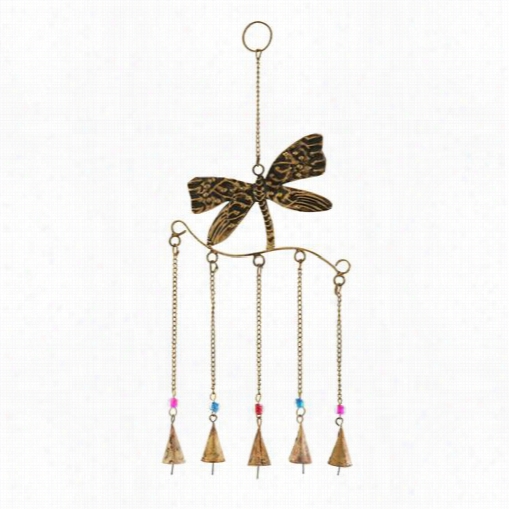 Woodland Importd 26786 Draglnflyw Ind Chime With 5 Hanging Bells