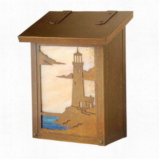 America's Finest Mailboxesaf-1721-wb-hn Coastal Cottage Vertical Lighthouse Mailbx In Warm Brass