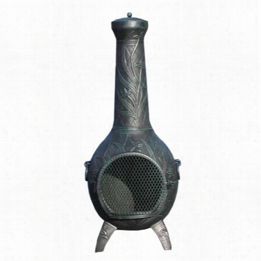 Blue Rooster Ch046gk Orcchid Flower And Leaf Cast Aluminum Gas  Chiminea